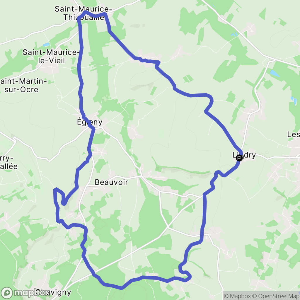 Lindry : carte du parcours de randonnée - France