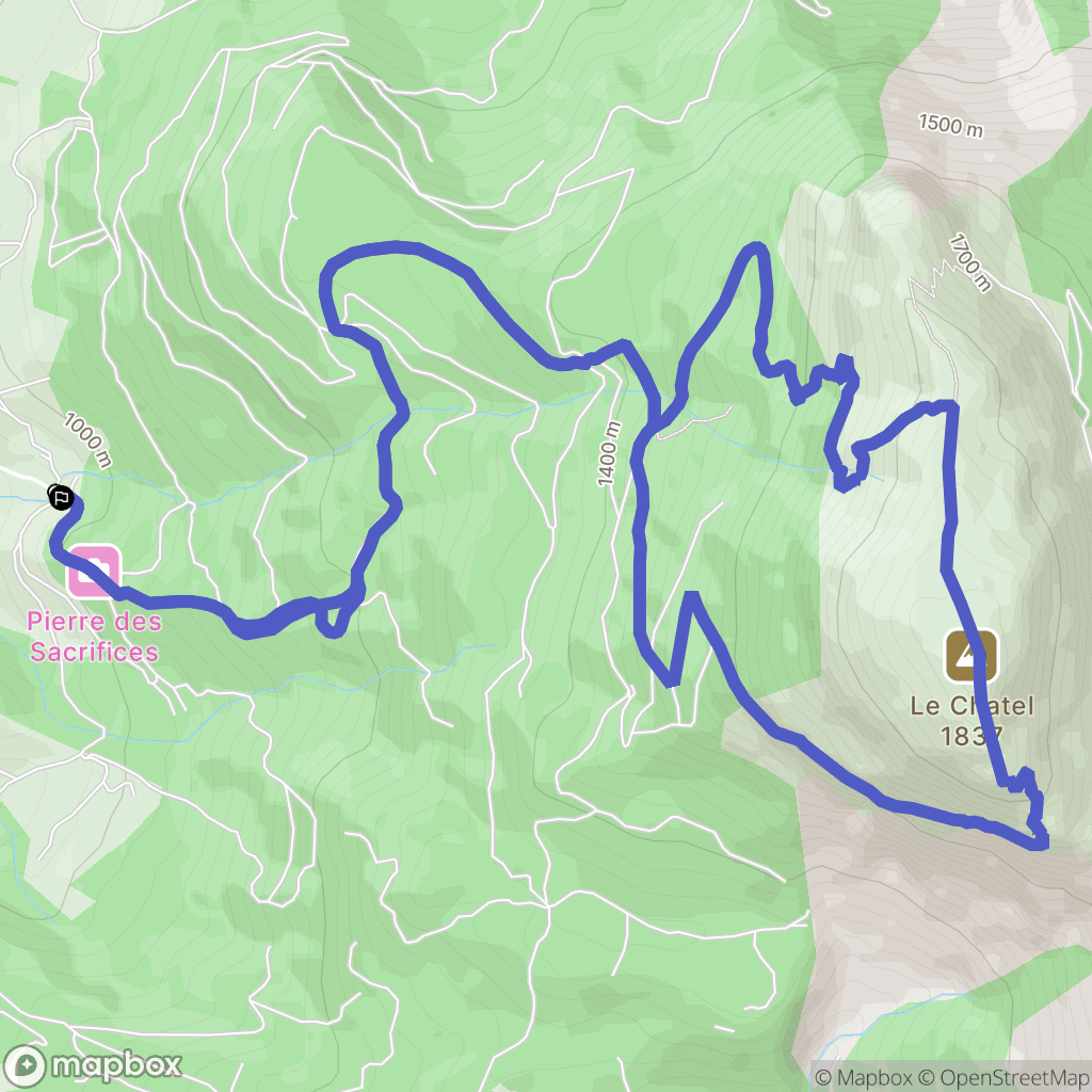 Mens : carte du parcours de randonnée - France