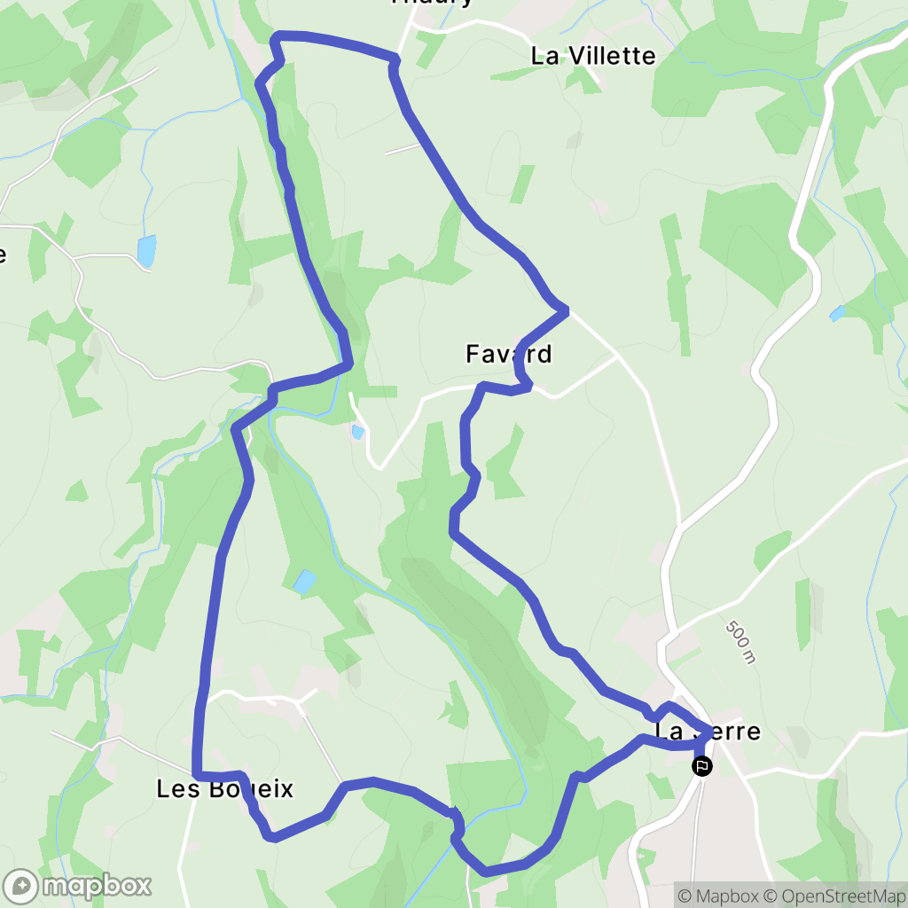La Serre-Bussière-Vieille : carte du parcours de randonnée - France