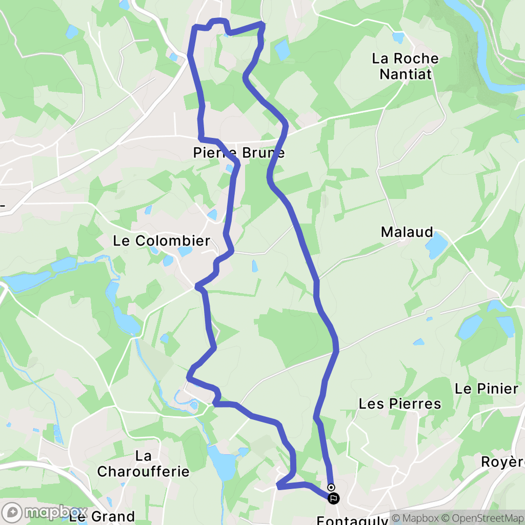 Saint-Just-le-Martel : carte du parcours de randonnée - France