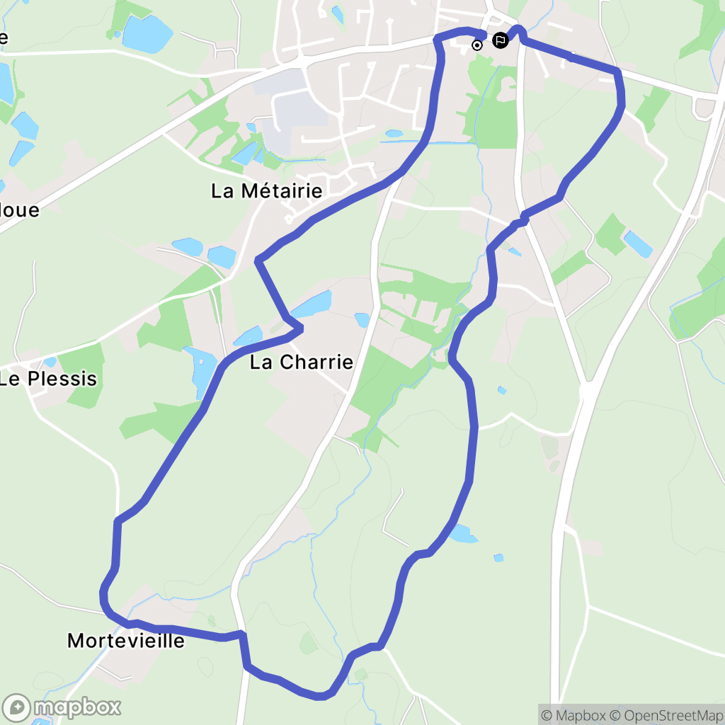 Aubigny-Les Clouzeaux : carte du parcours de randonnée - France
