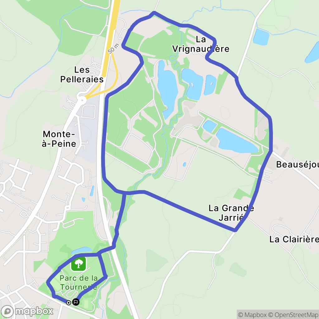 Aubigny-Les Clouzeaux : carte du parcours de randonnée - France