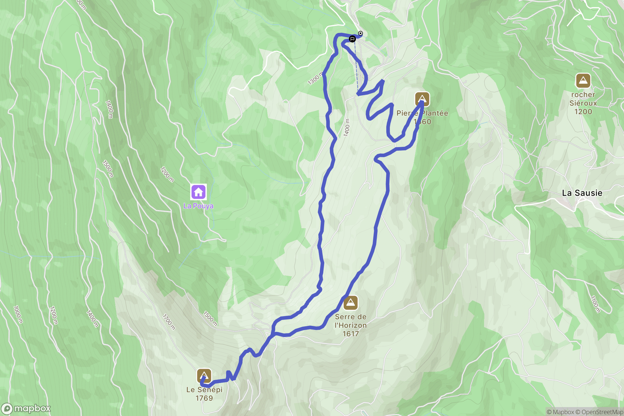 La Motte-d'Aveillans : carte du parcours de randonnée - France