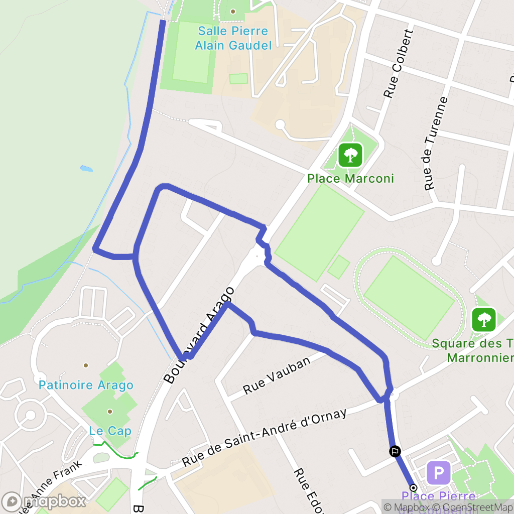 La Roche-sur-Yon : carte du parcours de randonnée - France