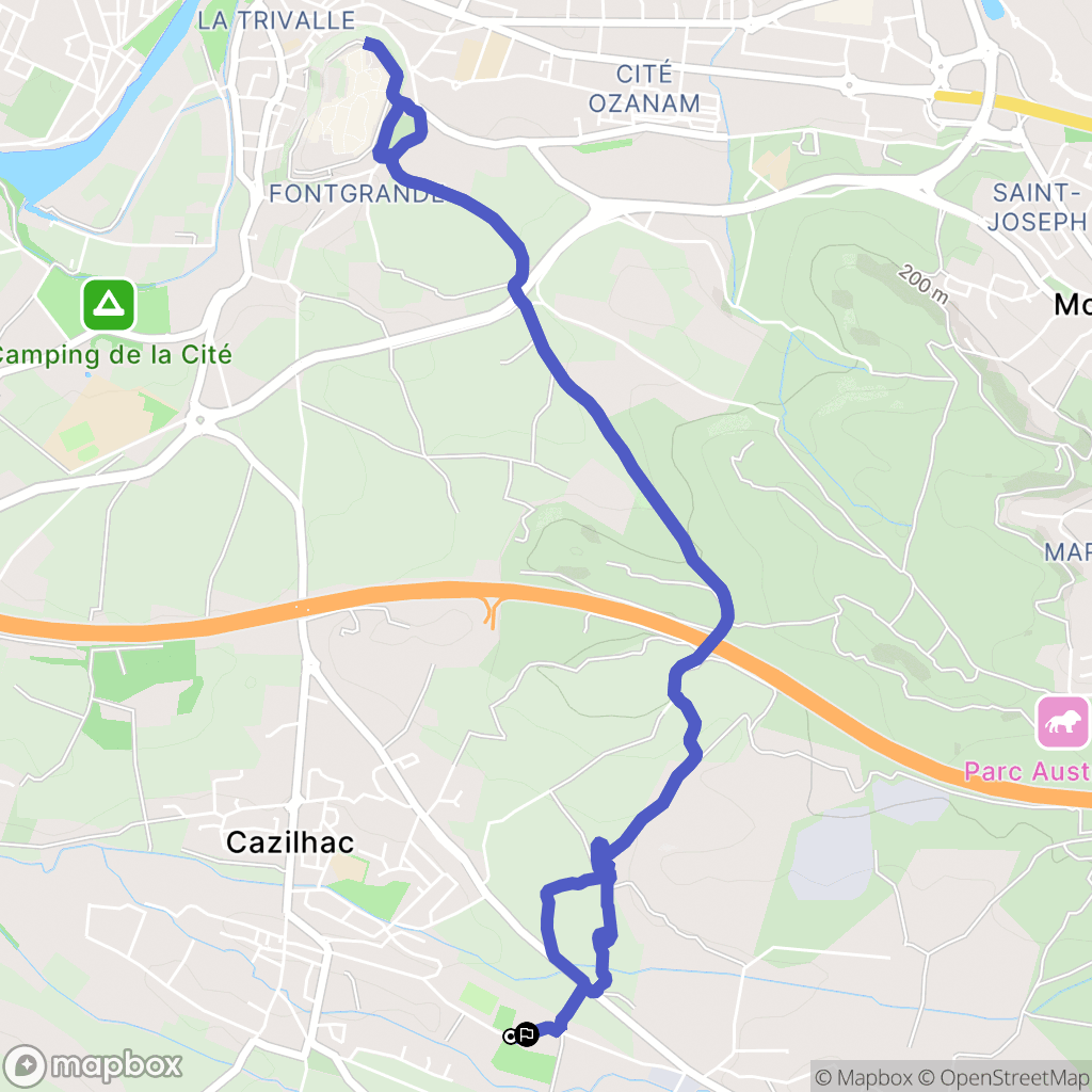 Cazilhac : carte du parcours de randonnée - France