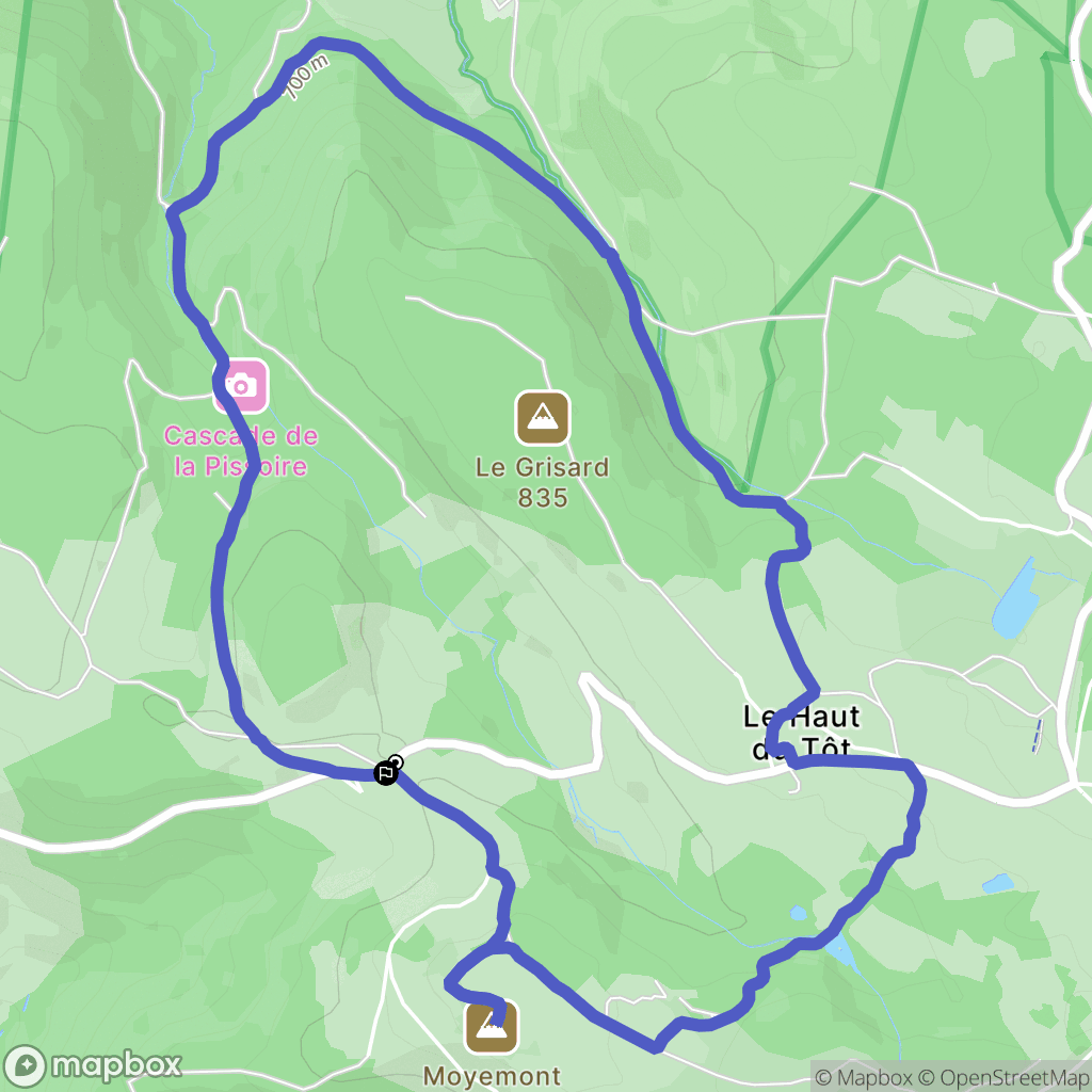 Vagney : carte du parcours de randonnée - France