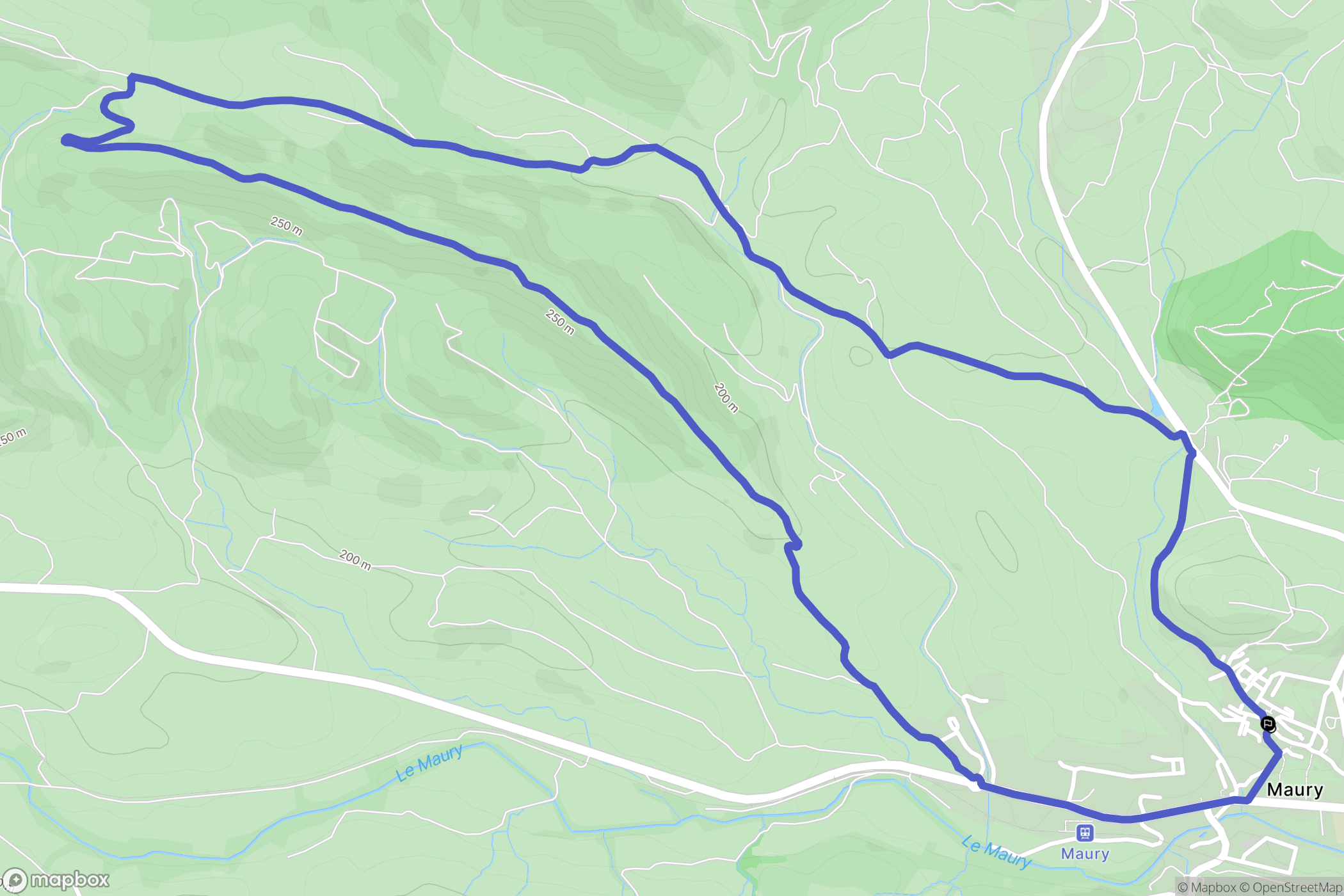 Maury : carte du parcours de randonnée - France
