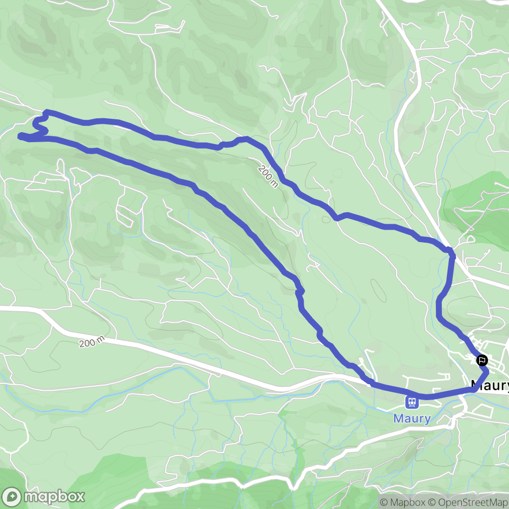 Maury : carte du parcours de randonnée - France