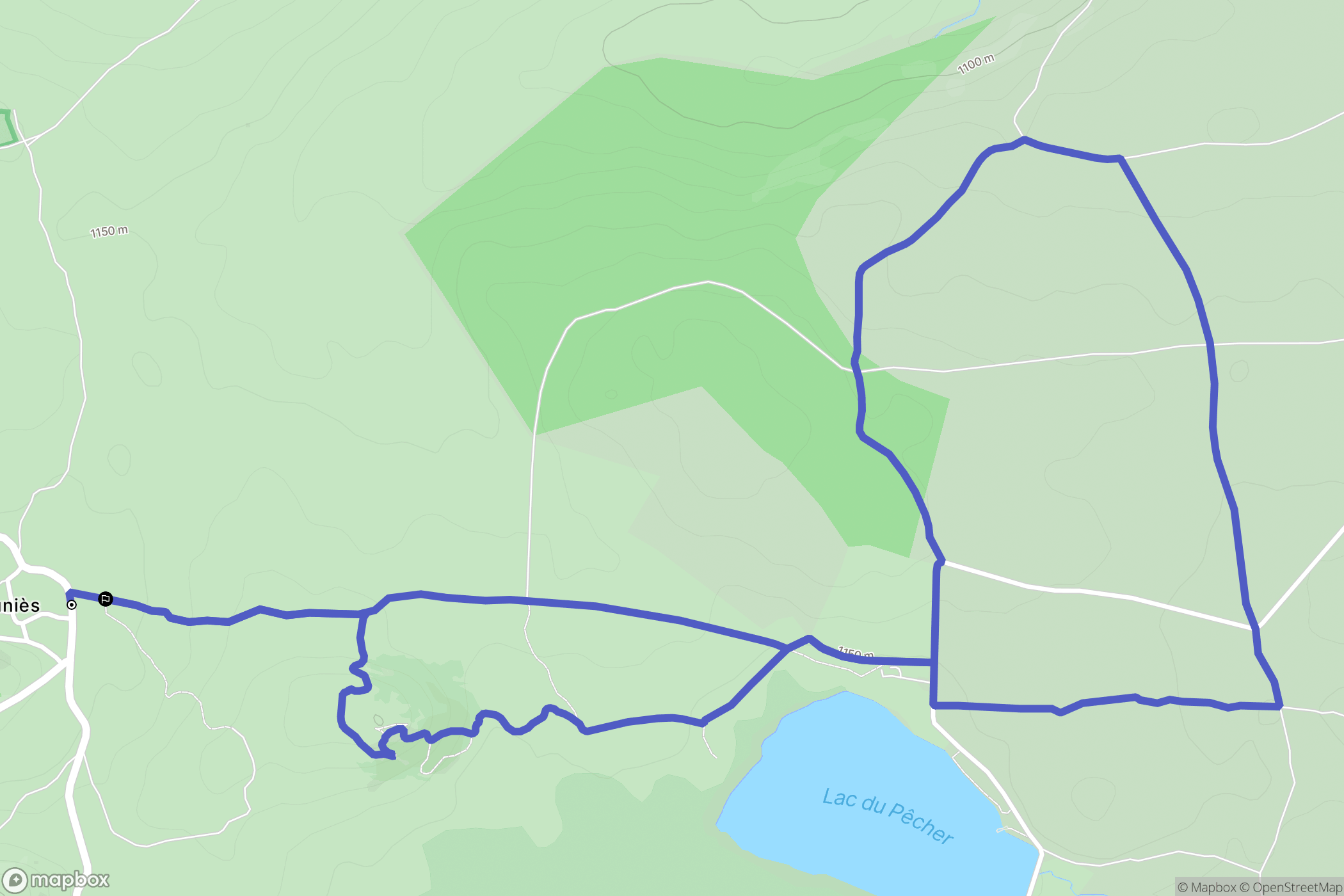 Dienne : carte du parcours de randonnée - France