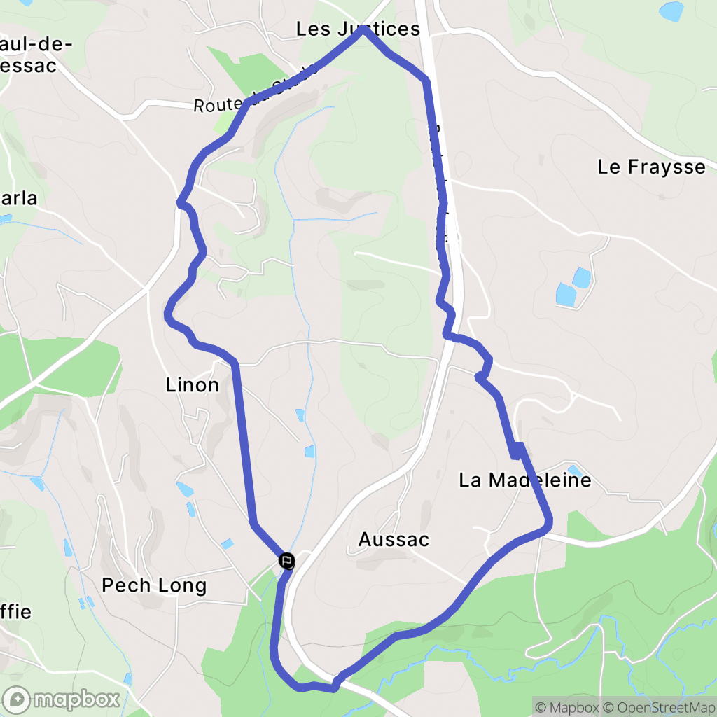 Saint-Paul-Flaugnac : carte du parcours de randonnée - France