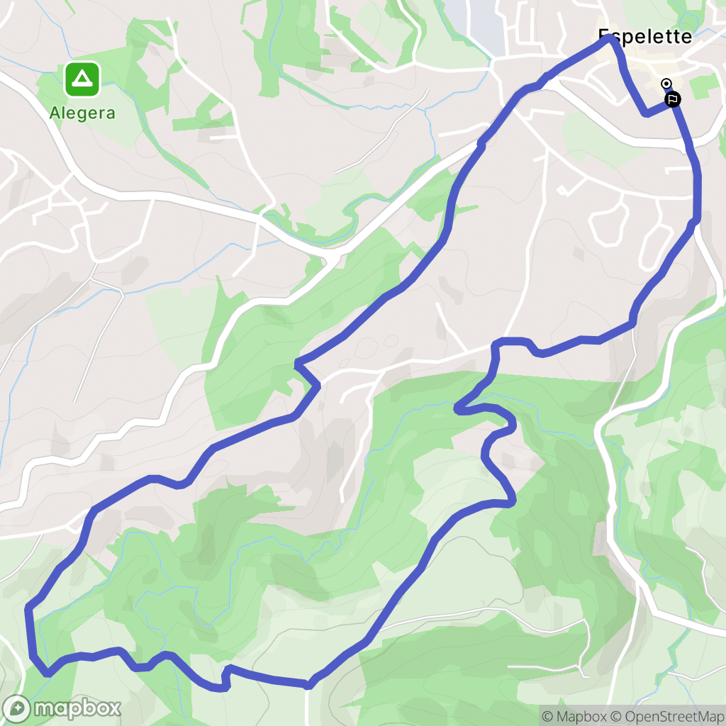 Espelette : carte du parcours de randonnée - France