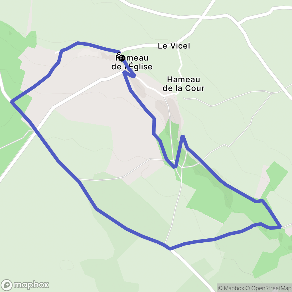 Le Vicel : carte du parcours de randonnée - France