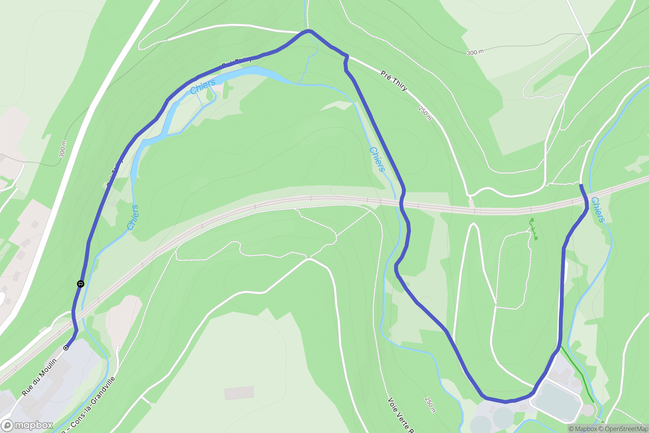 Cons-la-Grandville : carte du parcours de randonnée - France