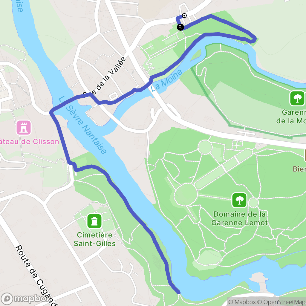 Clisson : carte du parcours de randonnée - France