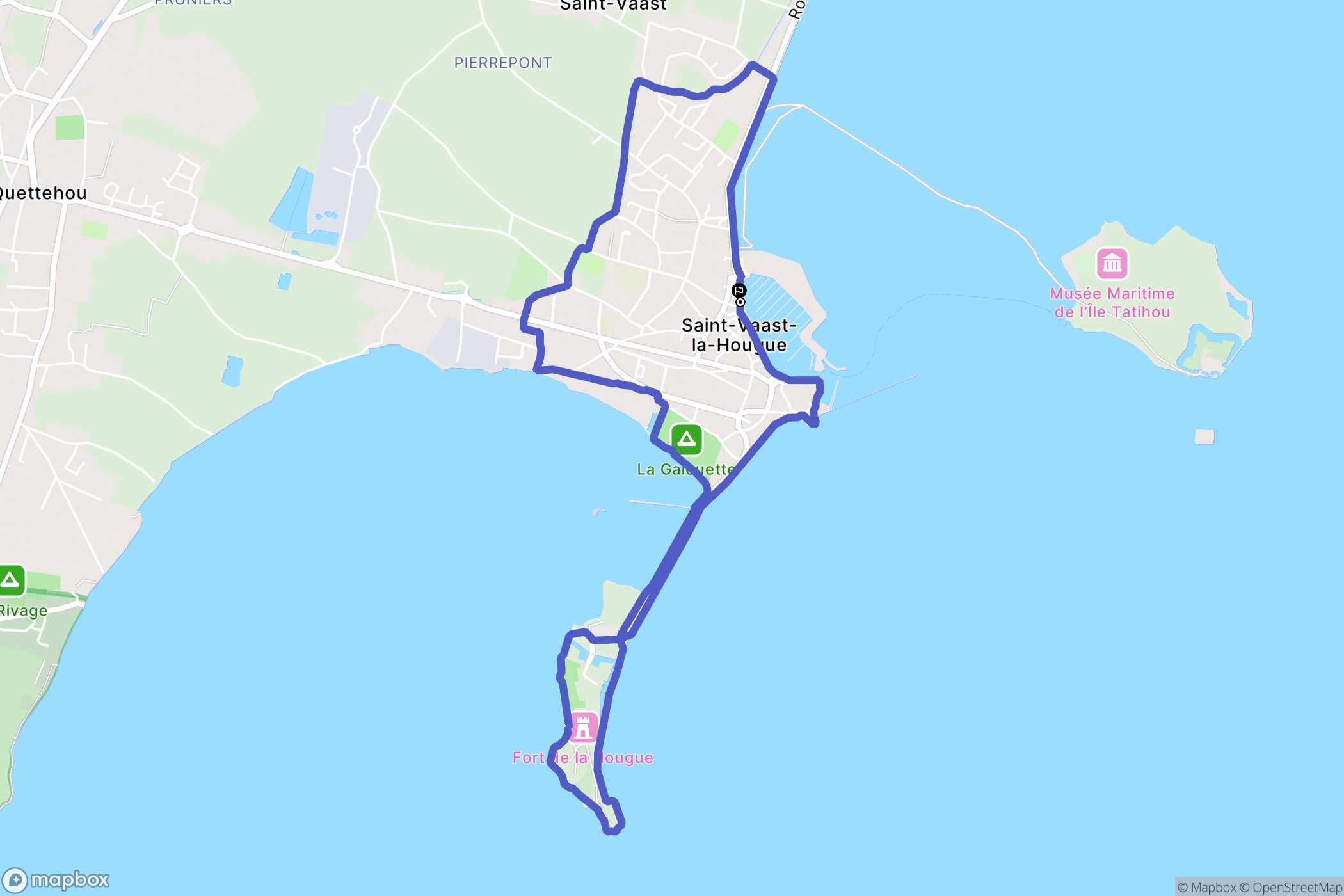 Saint-Vaast-la-Hougue : carte du parcours de randonnée - France