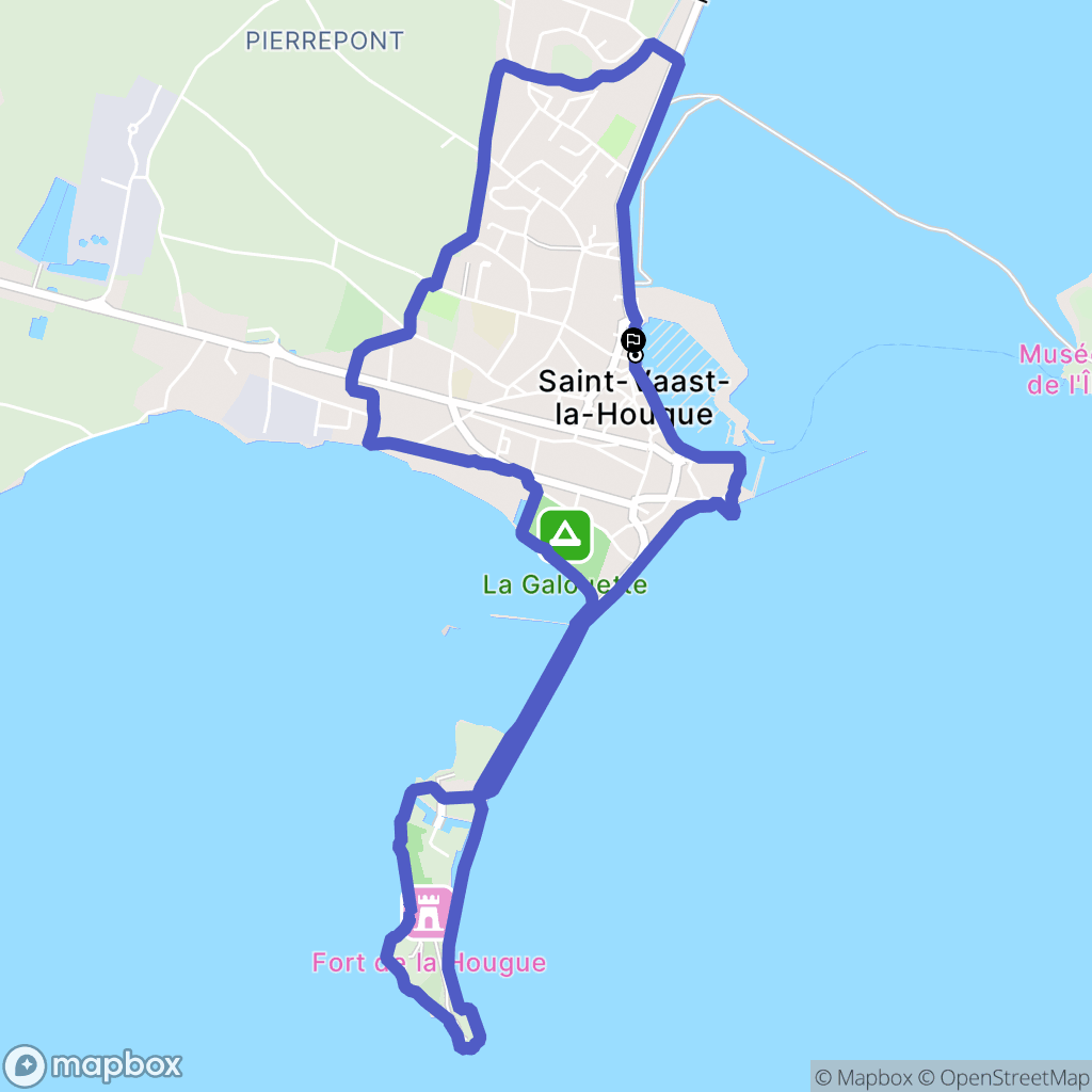Saint-Vaast-la-Hougue : carte du parcours de randonnée - France