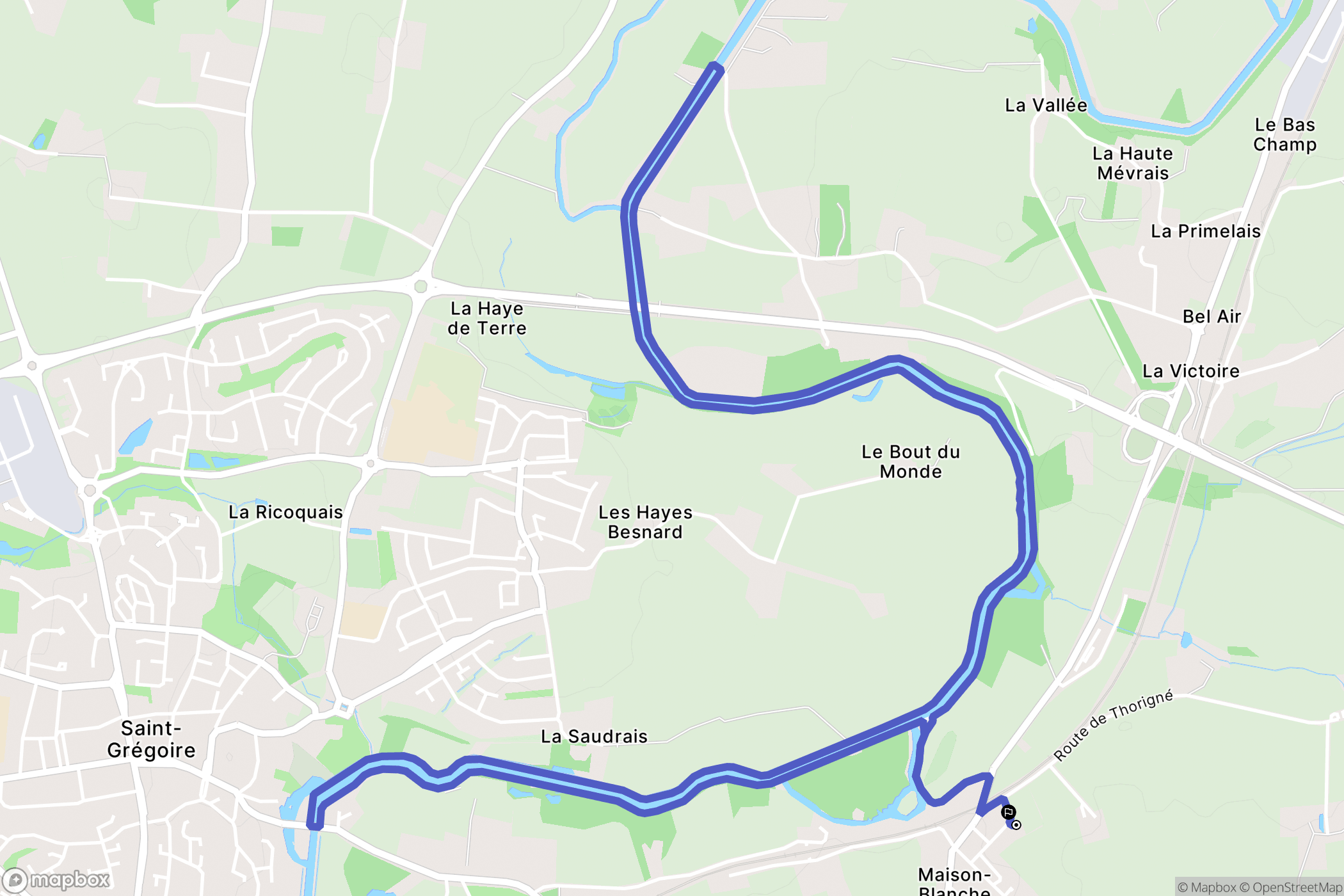 Saint-Grégoire : carte du parcours de randonnée - France