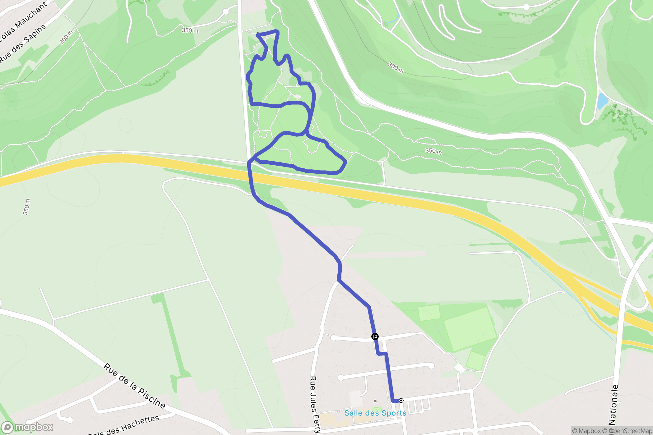 Mexy : carte du parcours de randonnée - France