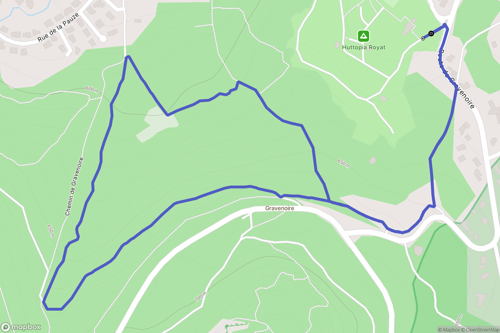 Royat : carte du parcours de randonnée - France