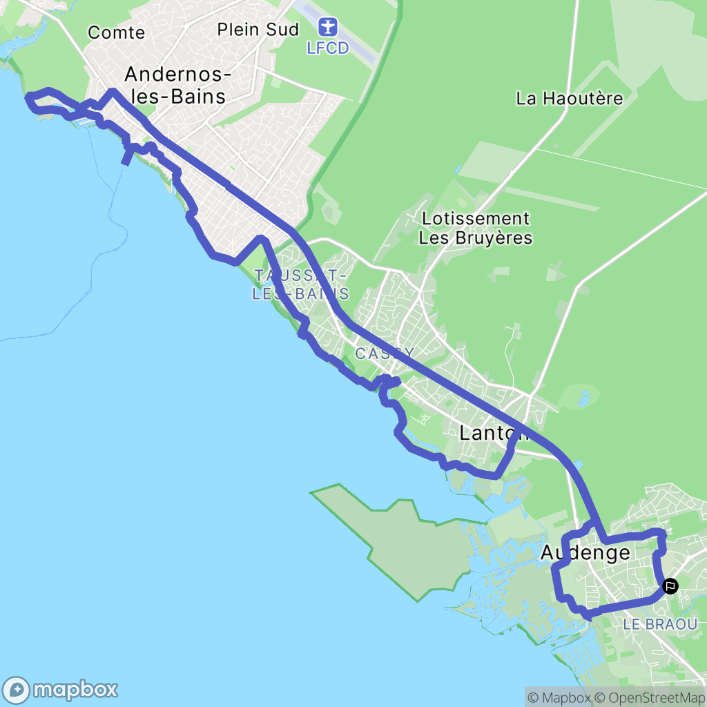 Audenge : carte du parcours de randonnée - France