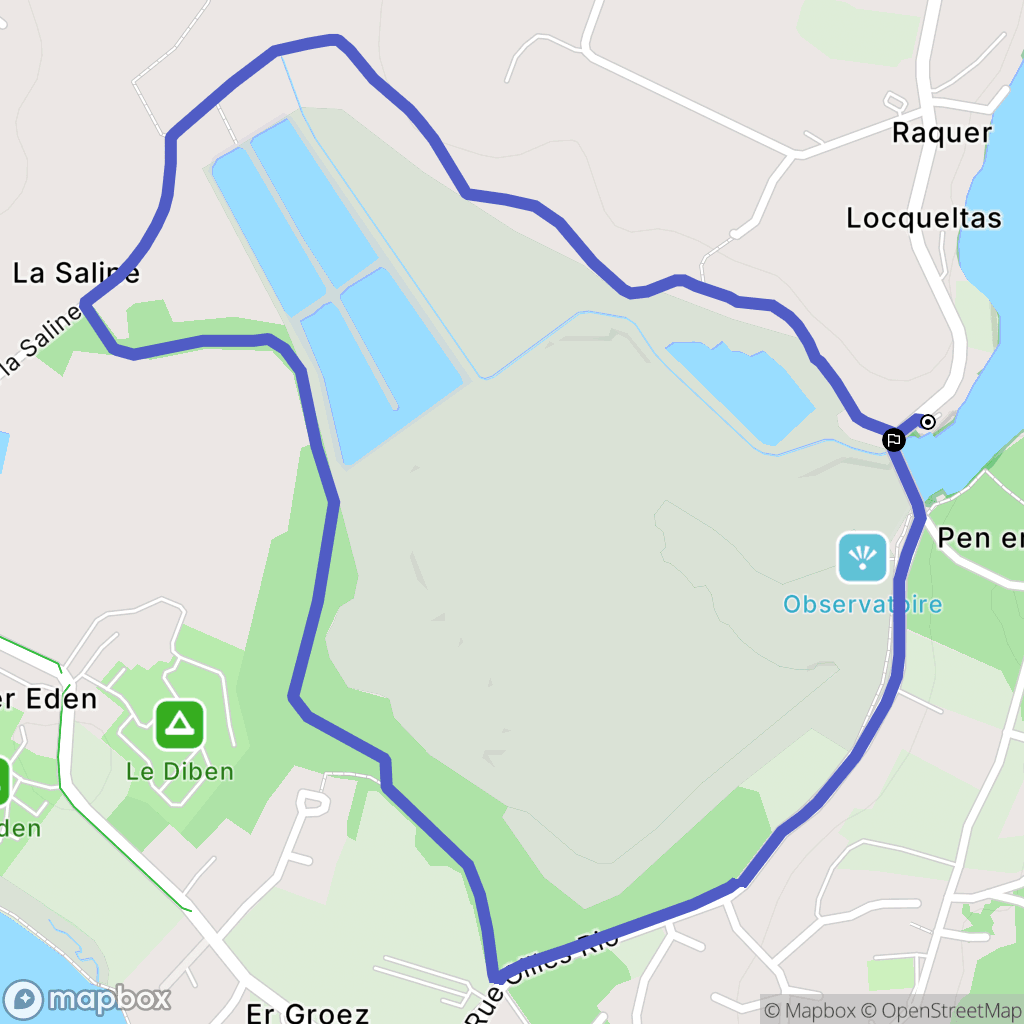 Larmor-Baden : carte du parcours de randonnée - France