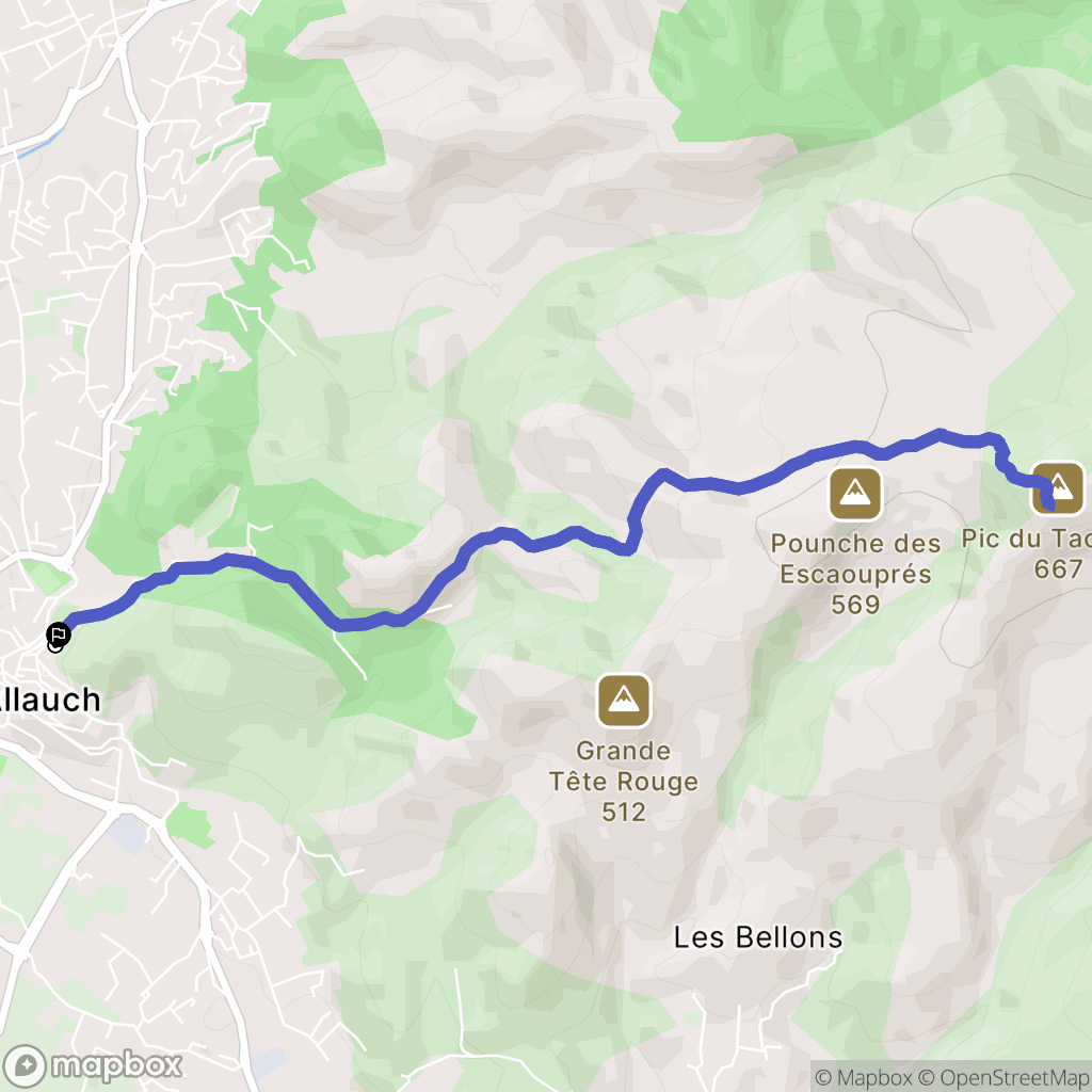 Allauch : carte du parcours de randonnée - France