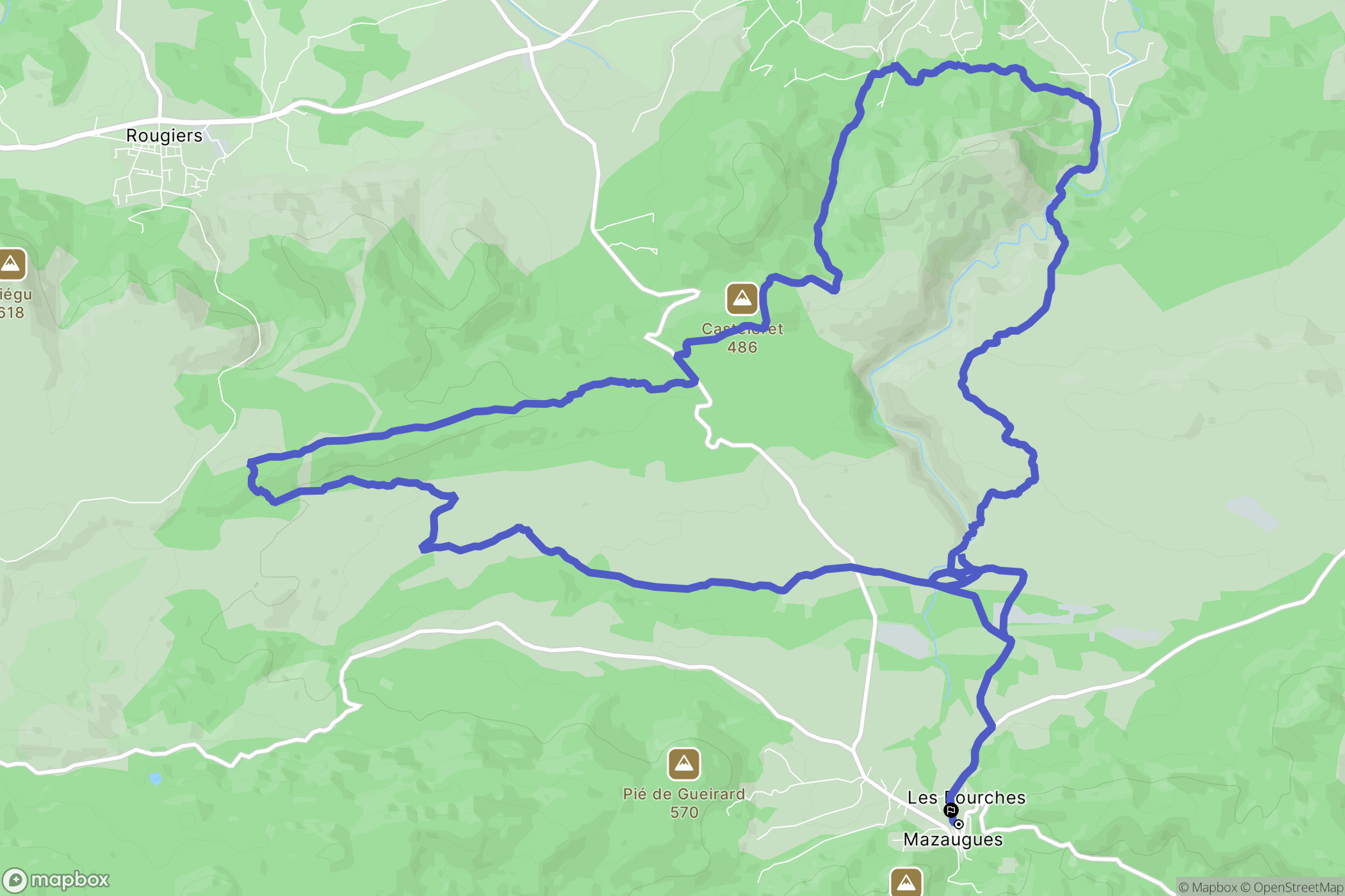 Mazaugues : carte du parcours de randonnée - France