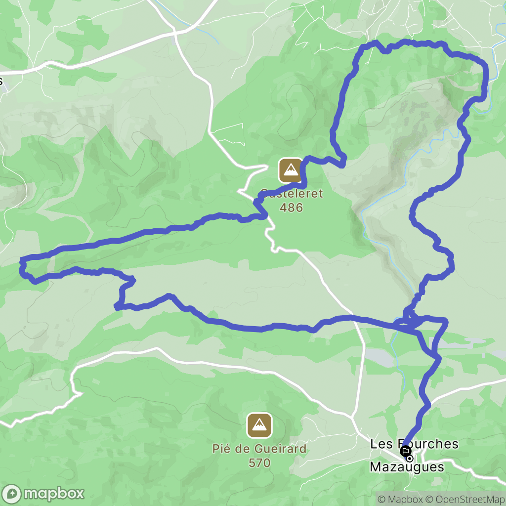 Mazaugues : carte du parcours de randonnée - France