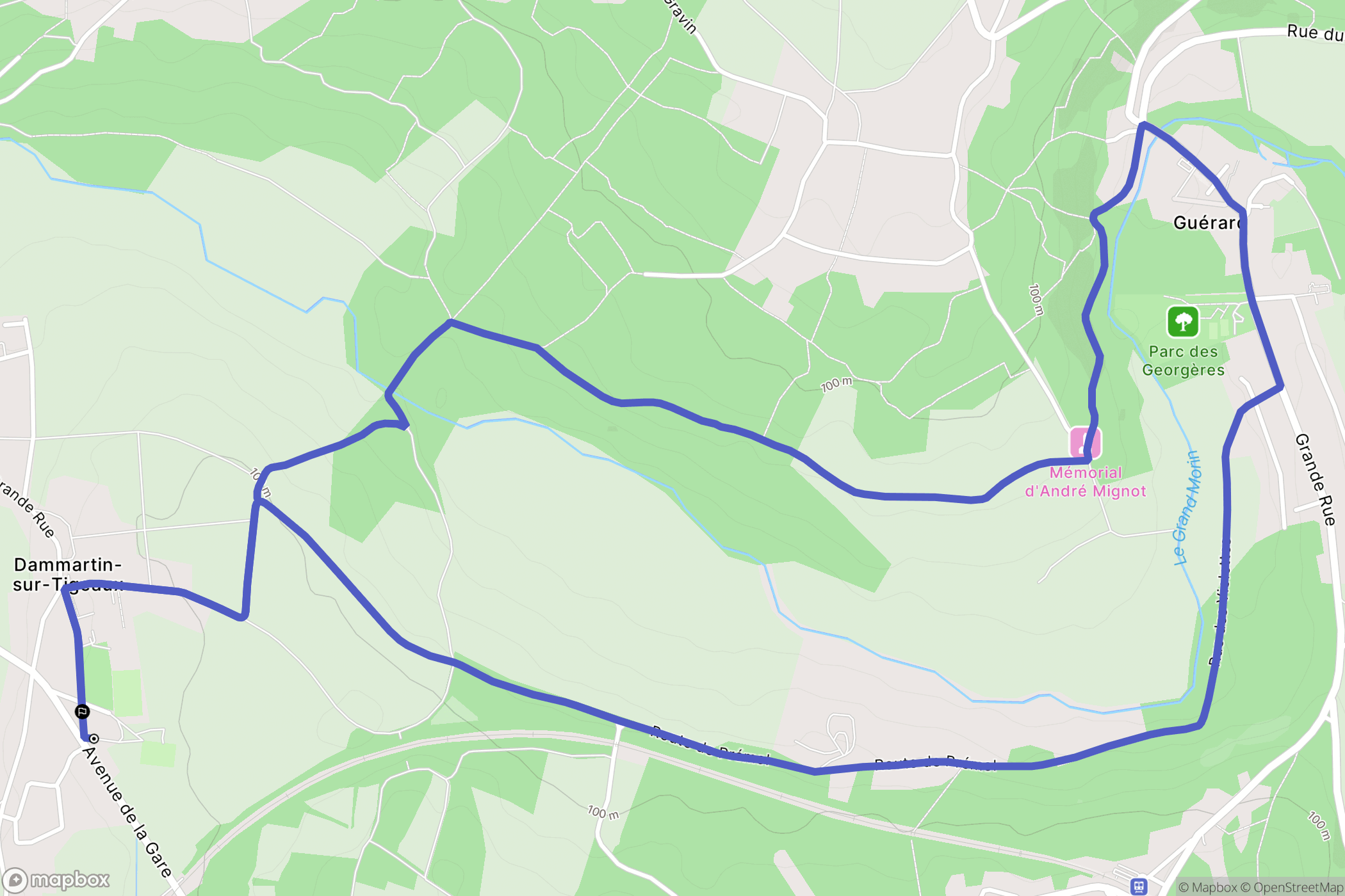 Dammartin-sur-Tigeaux : carte du parcours de randonnée - France