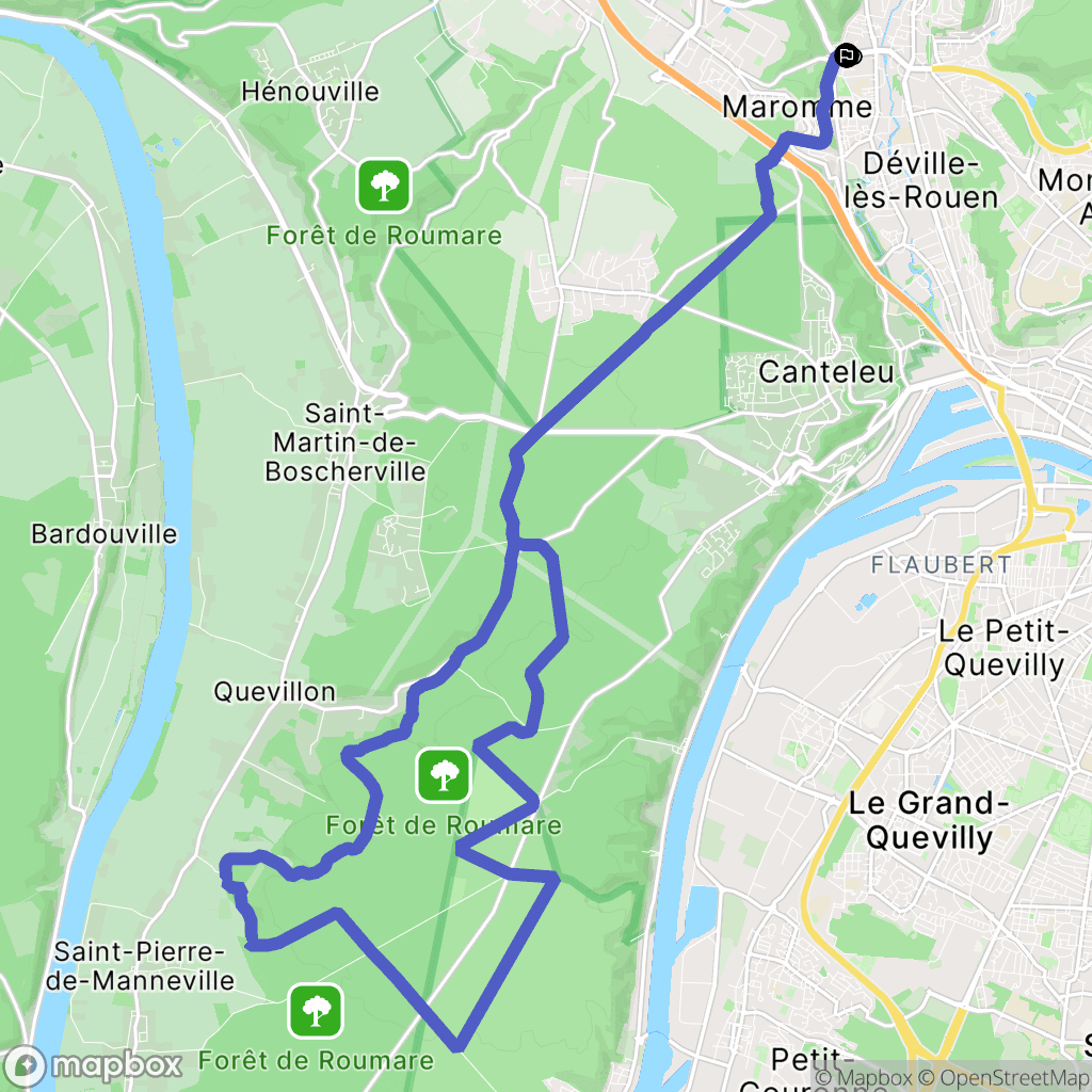 Maromme : carte du parcours de randonnée - France