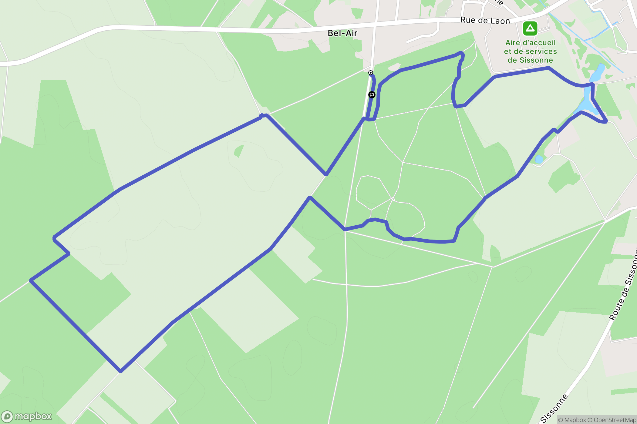 Montaigu : carte du parcours de randonnée - France