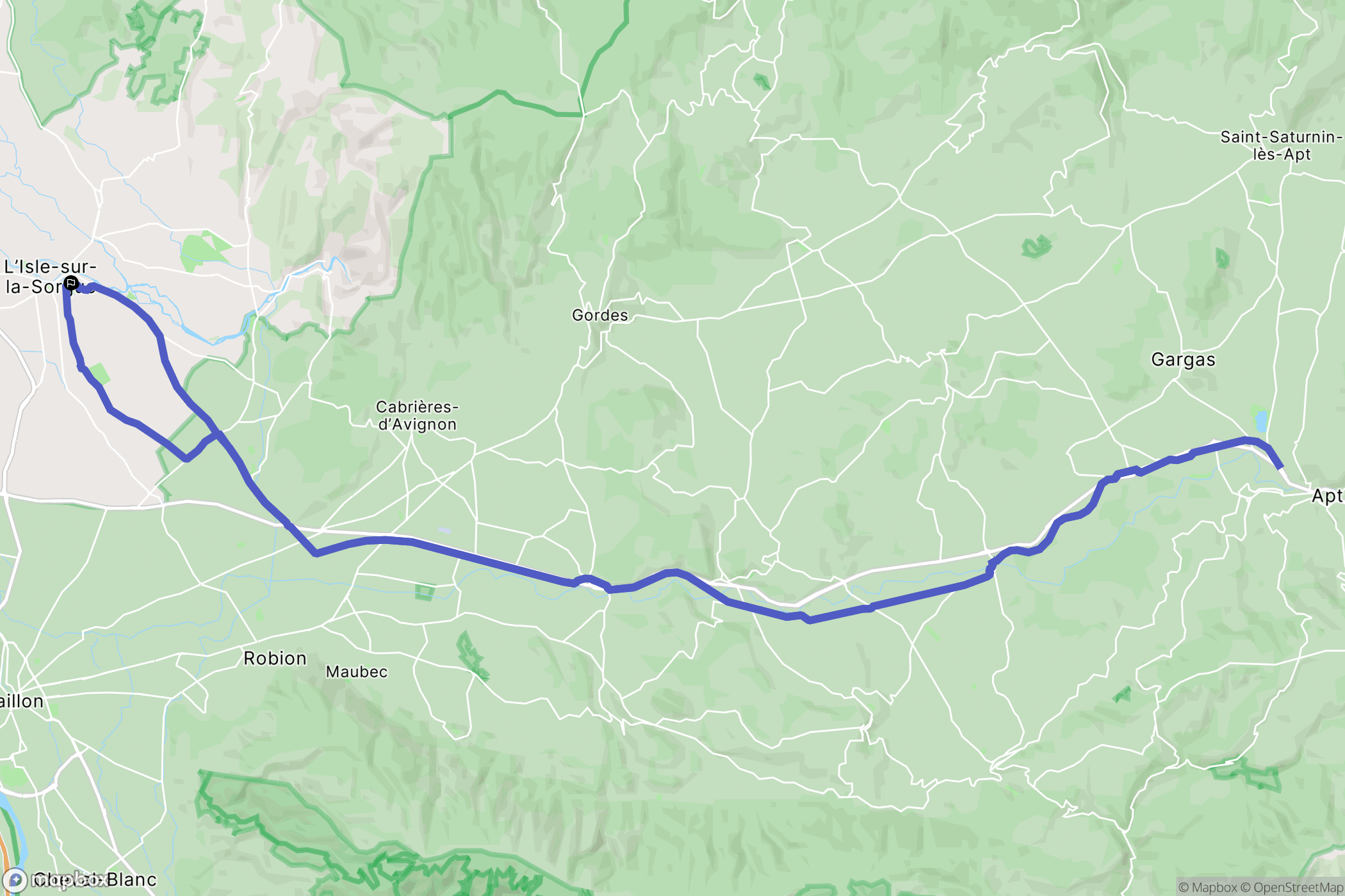 L'Isle-sur-la-Sorgue : carte du parcours de randonnée - France