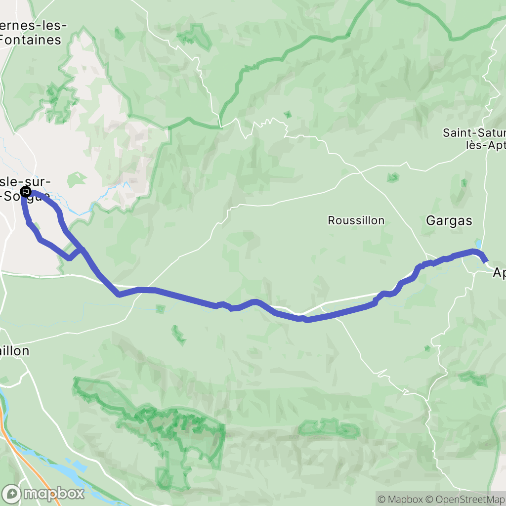 L'Isle-sur-la-Sorgue : carte du parcours de randonnée - France