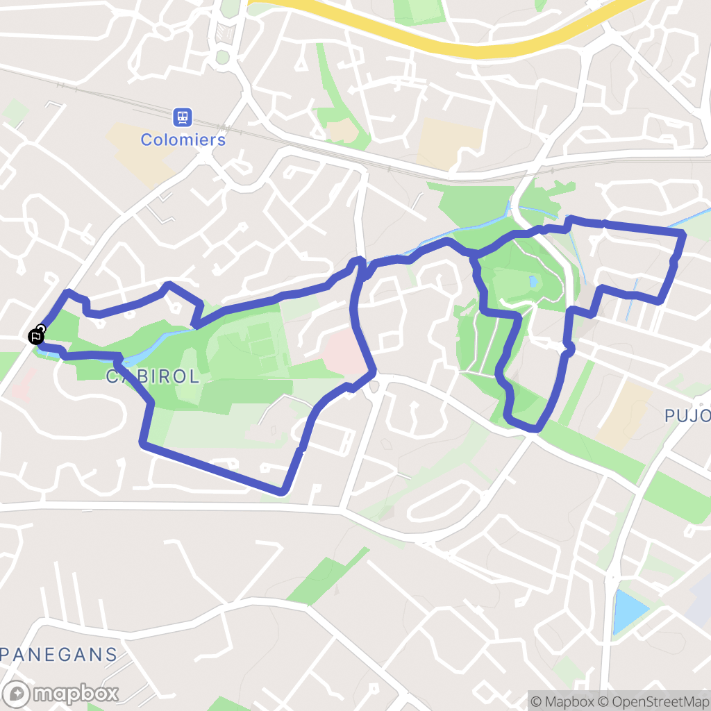 Colomiers : carte du parcours de randonnée - France