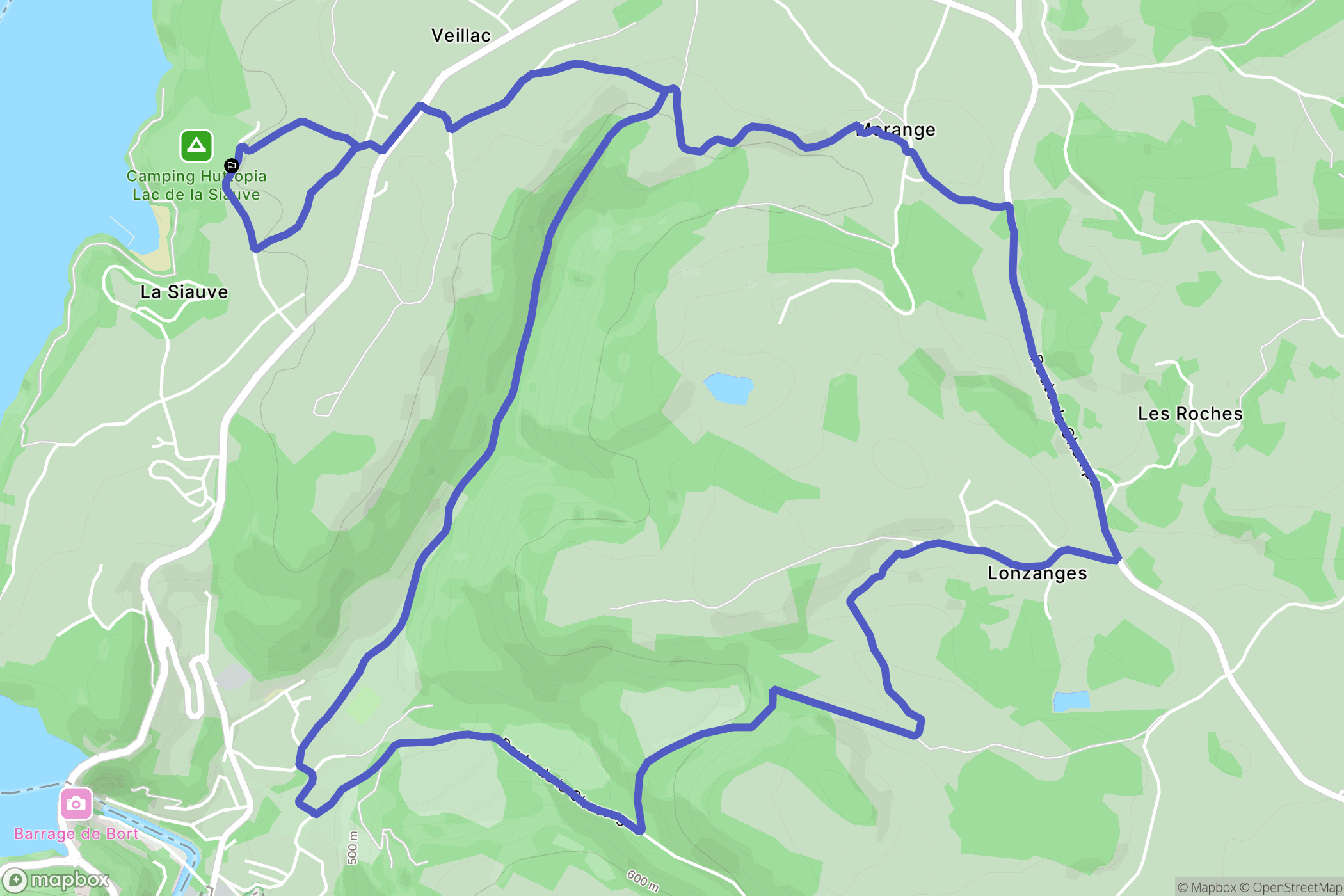 Lanobre : carte du parcours de randonnée - France