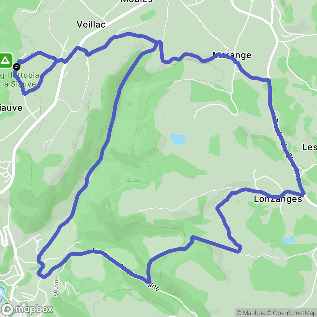 Lanobre : carte du parcours de randonnée - France