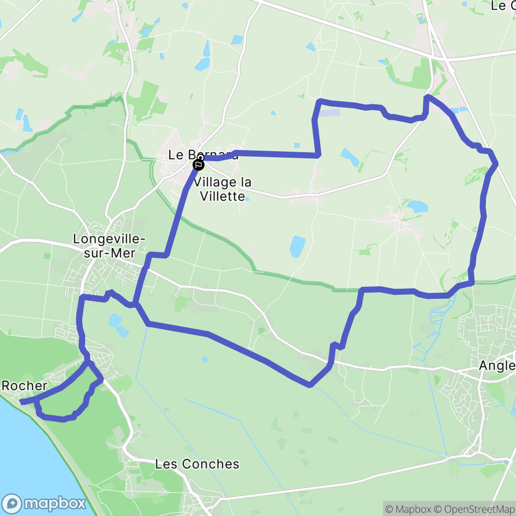 Le Bernard : carte du parcours de randonnée - France