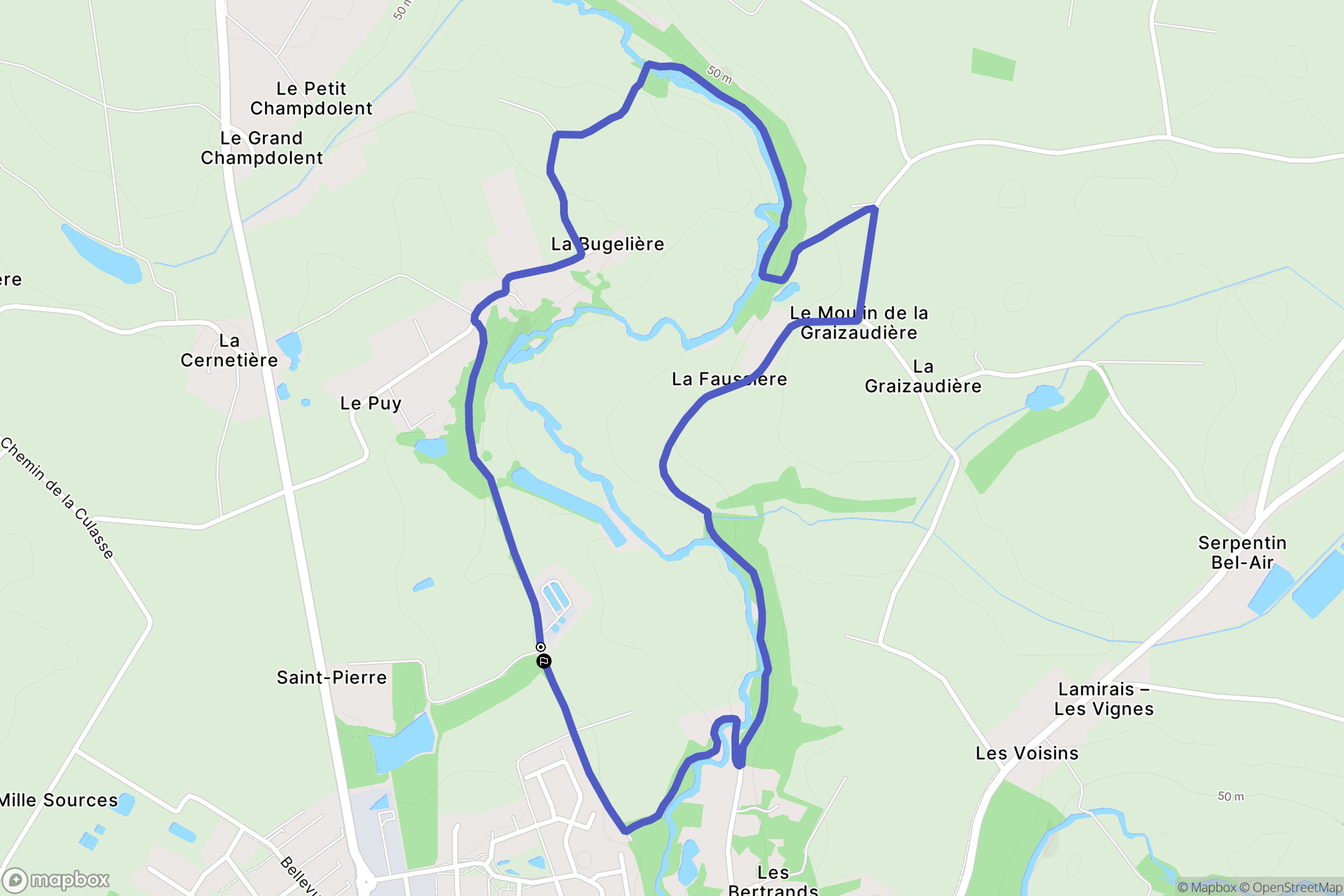 Les Lucs-sur-Boulogne : carte du parcours de randonnée - France