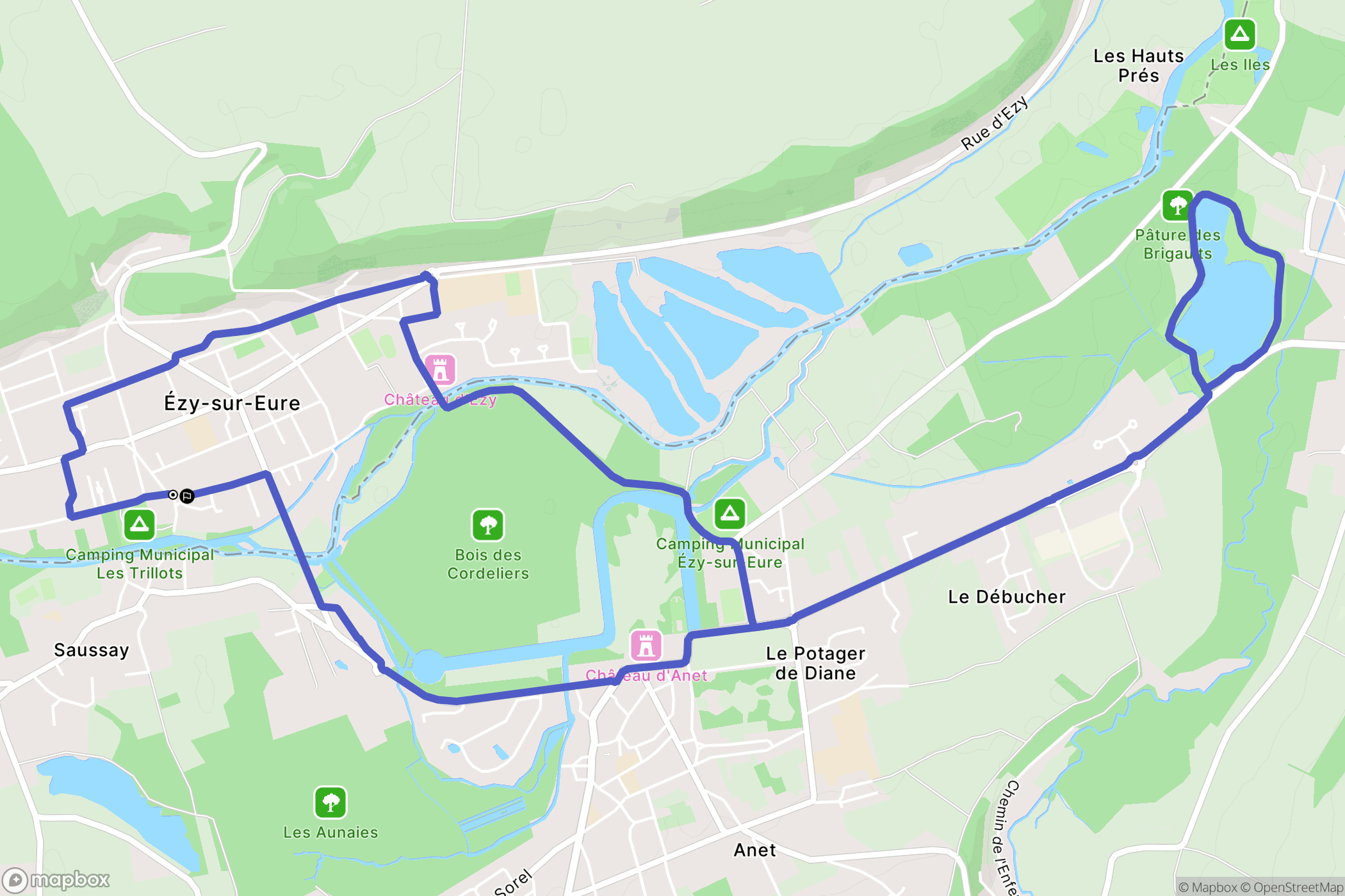 Ezy-sur-Eure : carte du parcours de randonnée - France