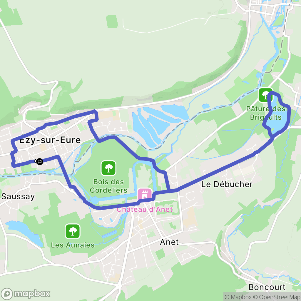 Ezy-sur-Eure : carte du parcours de randonnée - France