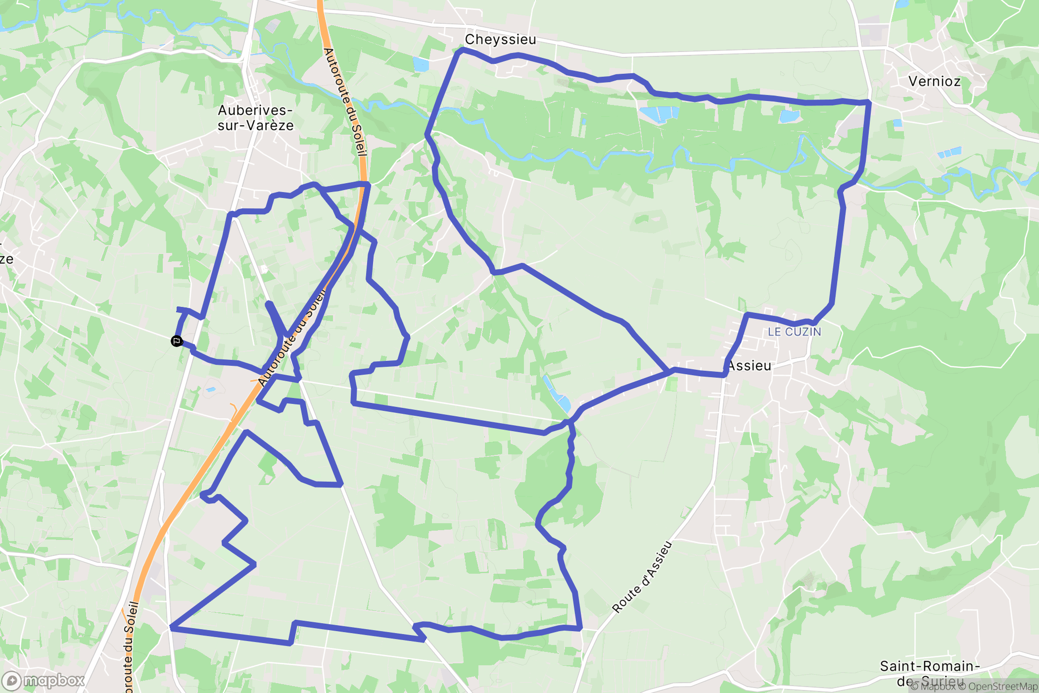 Clonas-sur-Varèze : carte du parcours de randonnée - France