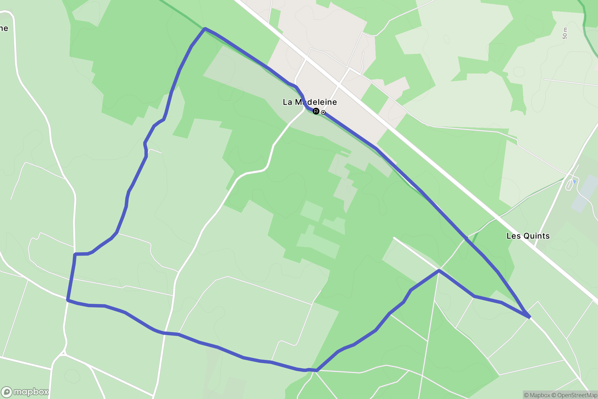 Cizay-la-Madeleine : carte du parcours de randonnée - France