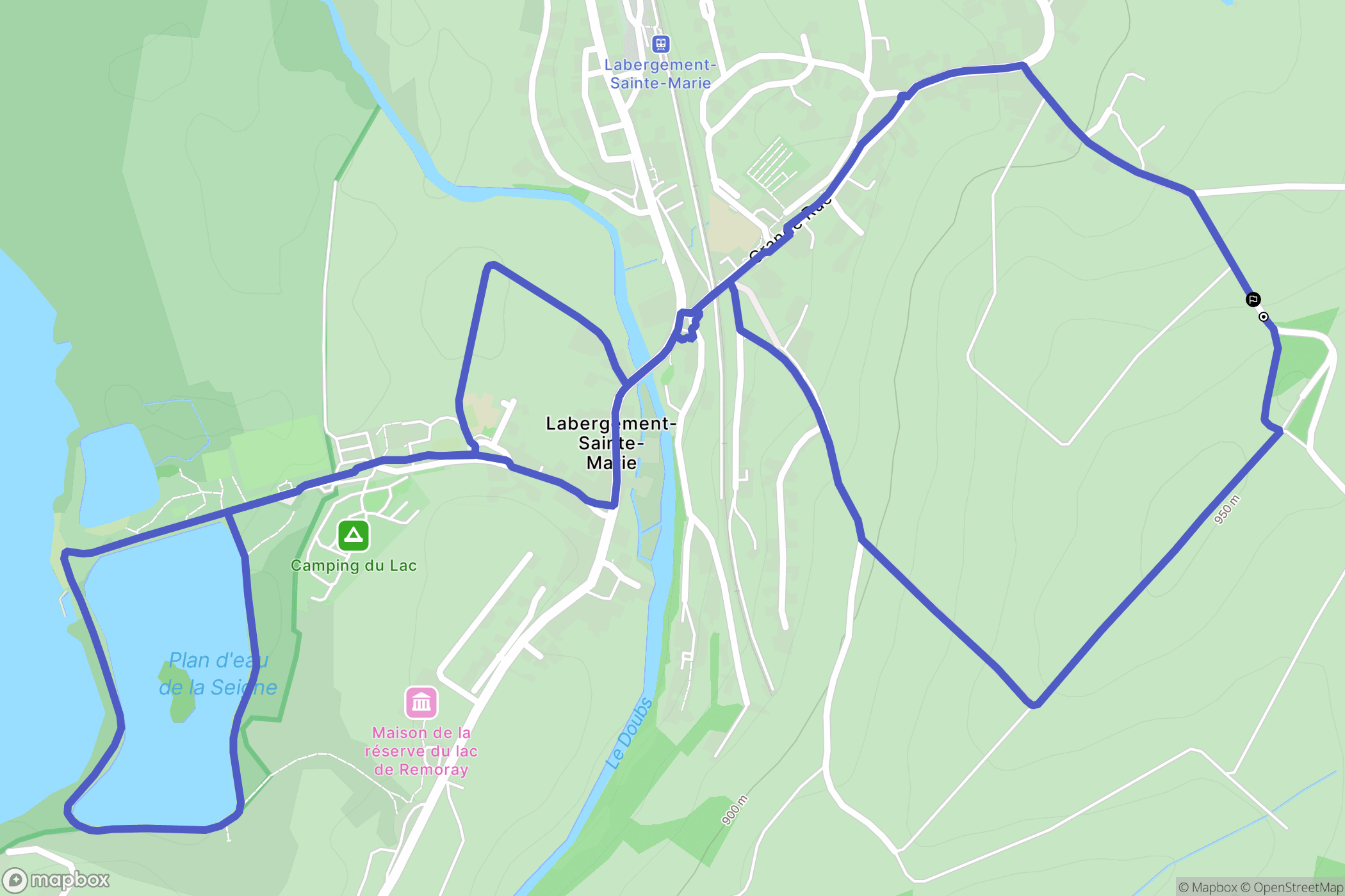Labergement-Sainte-Marie : carte du parcours de randonnée - France