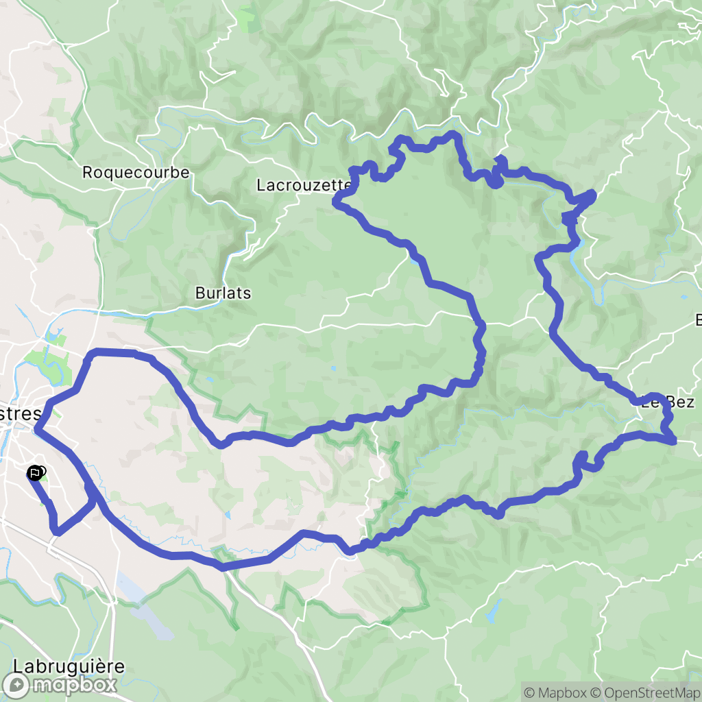 Castres : carte du parcours de randonnée - France