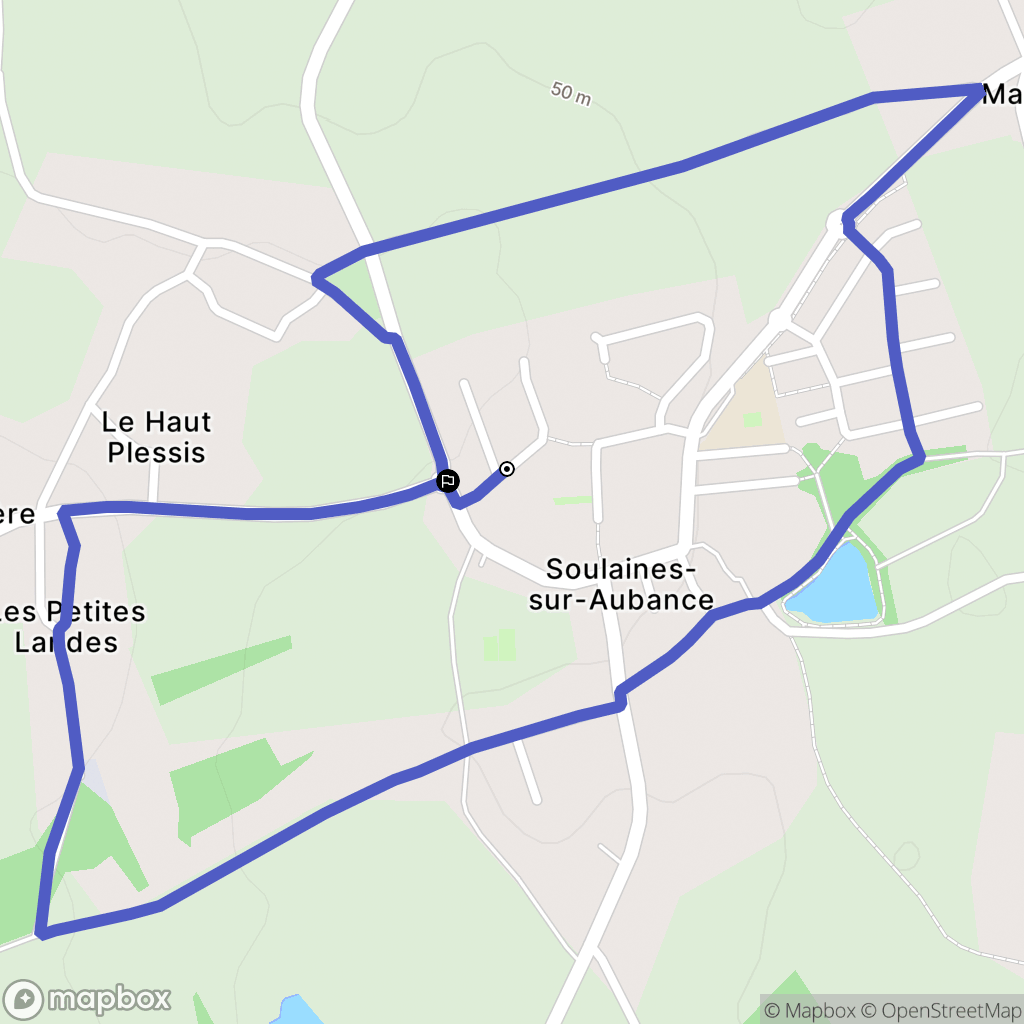 Soulaines-sur-Aubance : carte du parcours de randonnée - France