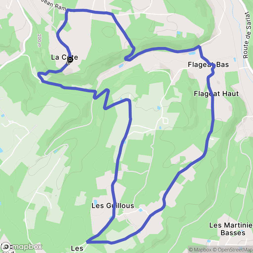 Sanilhac : carte du parcours de randonnée - France