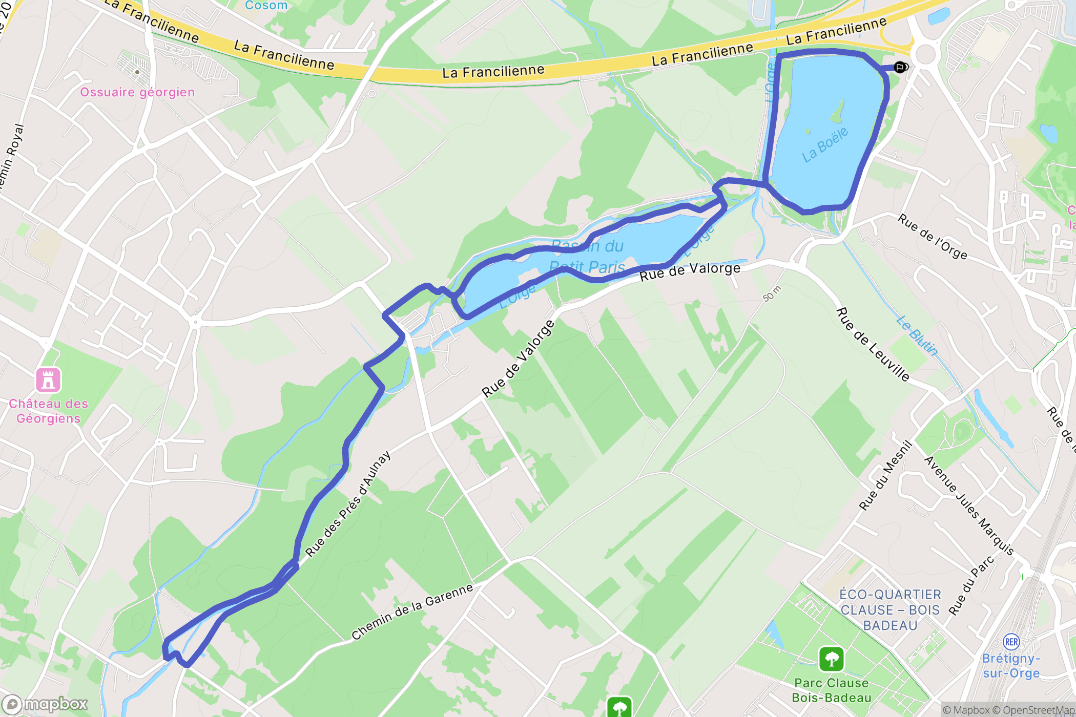 Brétigny-sur-Orge : carte du parcours de randonnée - France