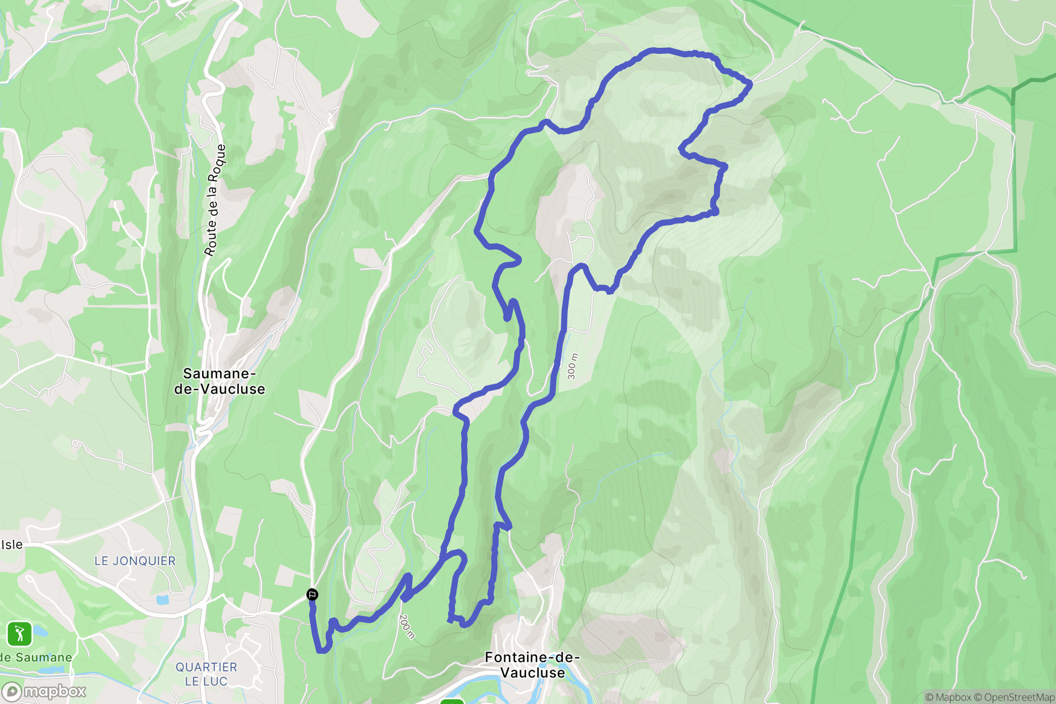 Saumane-de-Vaucluse : carte du parcours de randonnée - France