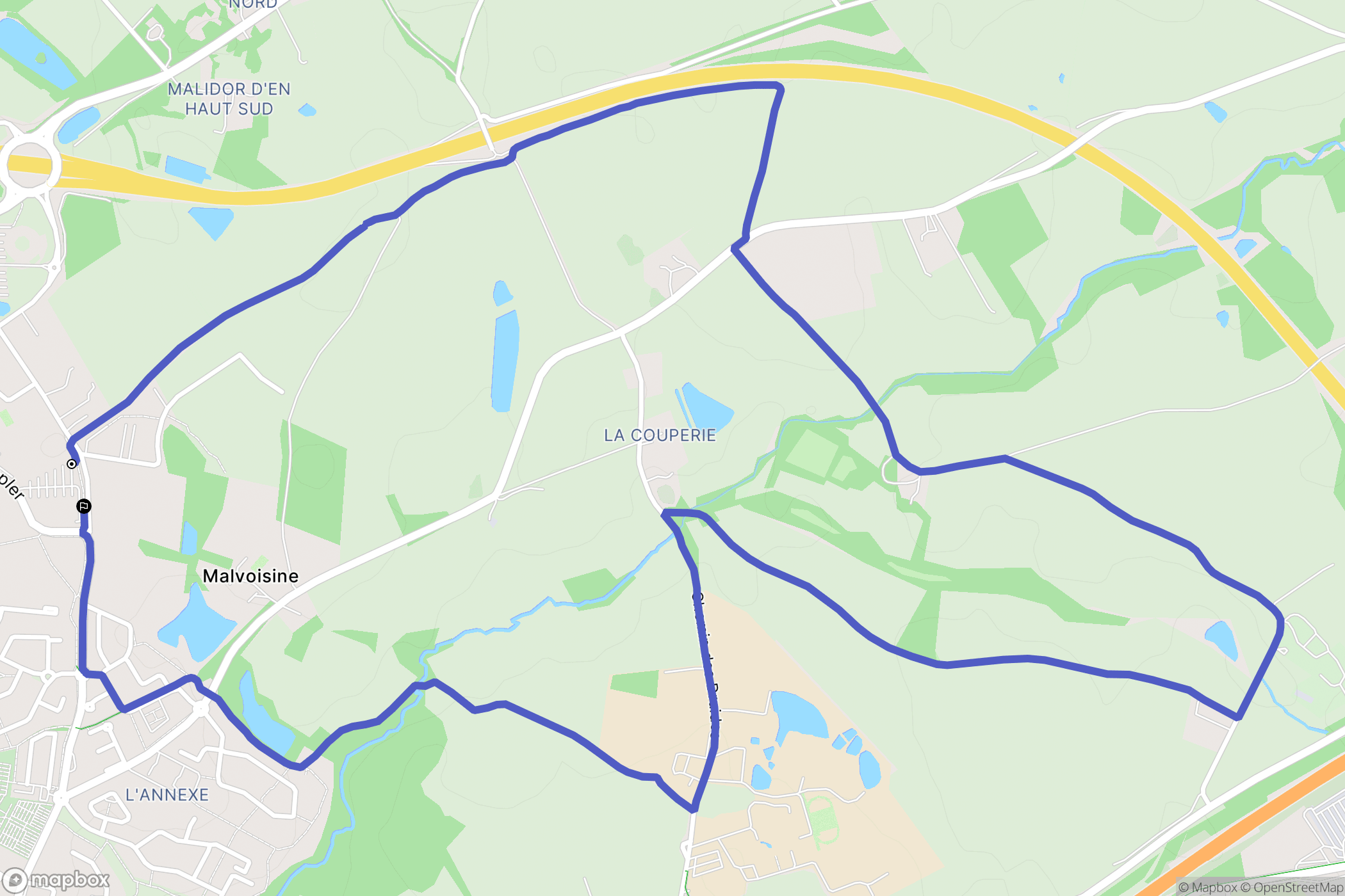 La Roche-sur-Yon : carte du parcours de randonnée - France