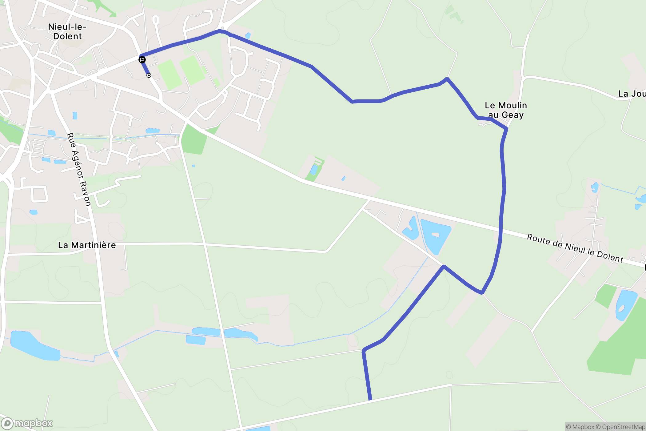 Nieul-le-Dolent : carte du parcours de randonnée - France